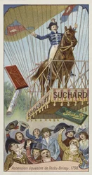 Vol en montgolfière de Pierre Testu-Brissy à cheval, Paris, 1798